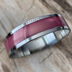 Dyrberg/Kern Aberdare pink enamelled bangle bracelet